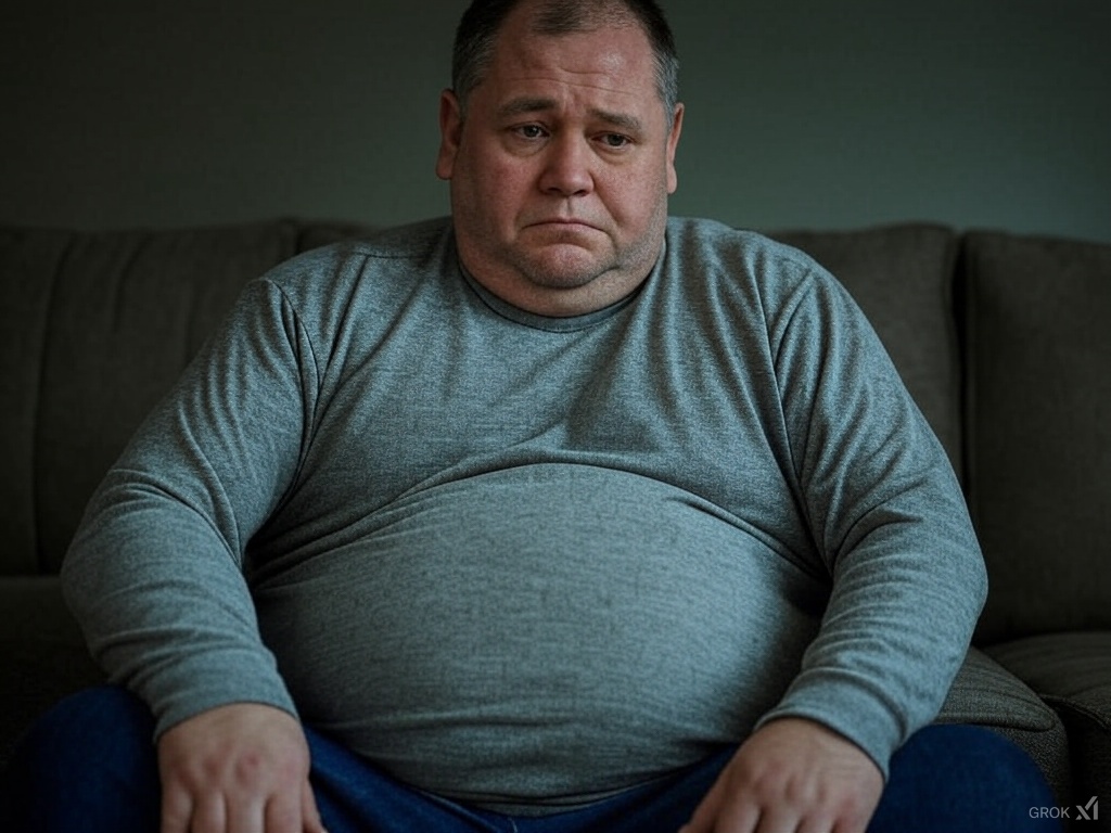 overweight man